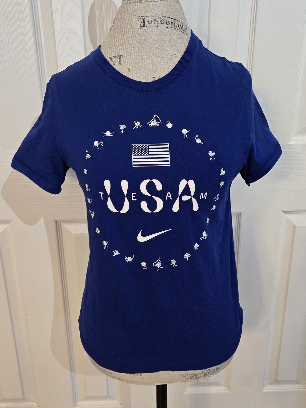 Nike Blue Kids USA Graphic Short-Sleeve Tee